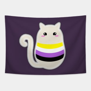 Nonbinary Pride Cat Tapestry