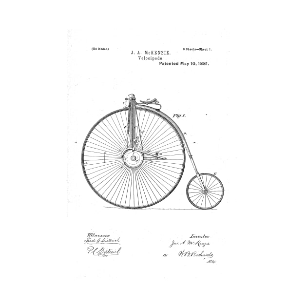 Bicycle patent drawing by skstring