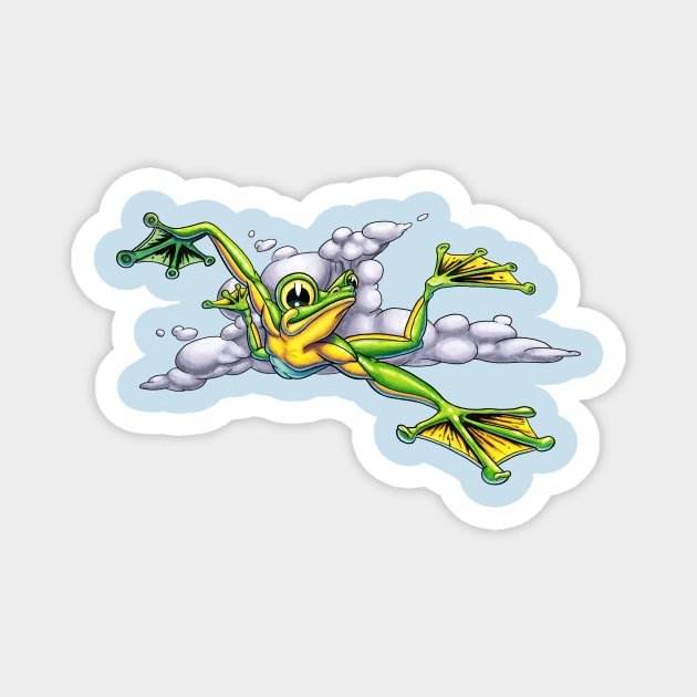 Skydiving Frog Magnet by Ian Moss Creative
