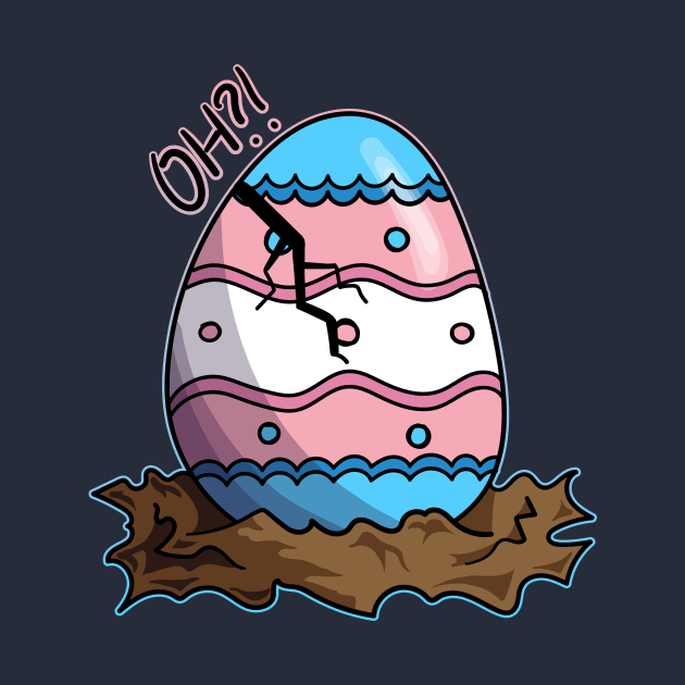 Cute Transgender Flag Hatching Easter Egg by FatCatSwagger