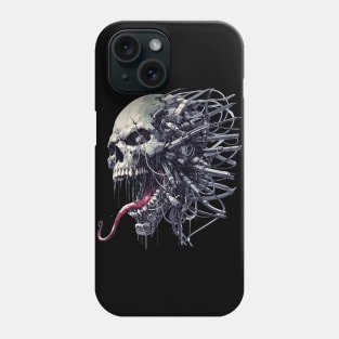 Creepy cyborg skull cyber punk art Phone Case