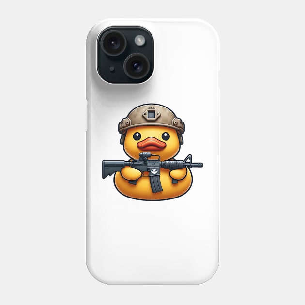 tactical Rubber Duck Phone Case by Rawlifegraphic