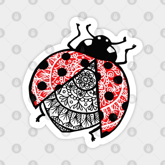 Ladybug Mandala Magnet by julieerindesigns
