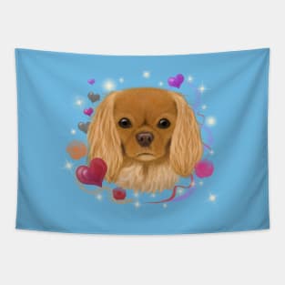 Ruby Cavalier King Charles Spaniel Love Design Tapestry