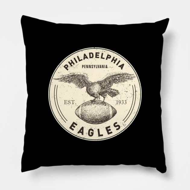 Vintage Philadelphia Eagles 1 by Buck Tee Pillow by Buck Tee