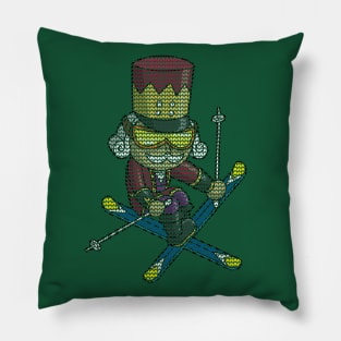 Skiing Nutcracker Ski Christmas Knit Pattern Skier Pillow