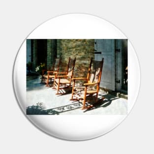 Suburbs - Three Wooden Rocking Chairs Pin