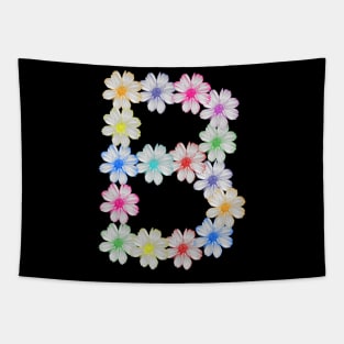 Letter B, flower, cosmos flowers, floral, nature Tapestry