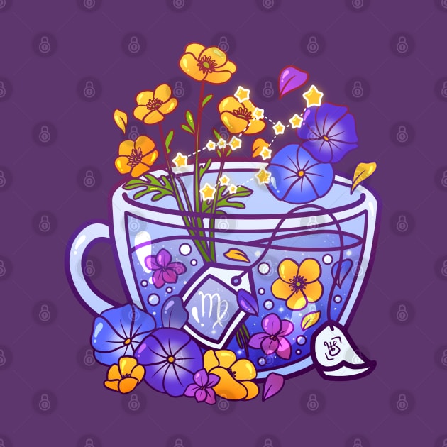 Virgo Zodiac Teacup by heysoleilart