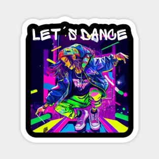 Woman In Graffiti Look Dancing In Disco 3 Magnet