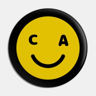 California Smiley Face Pin