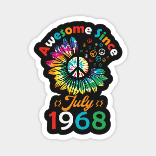 Funny Birthday Quote, Awesome Since July 1968, Retro Birthday Magnet