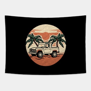 Bronco Retro Minimalistic Beach Summer Tapestry