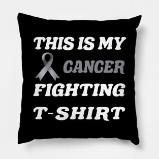 Brain Cancer grey Ribbon Fighting Pillow