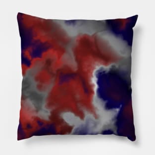 red white and blue abstract Pillow