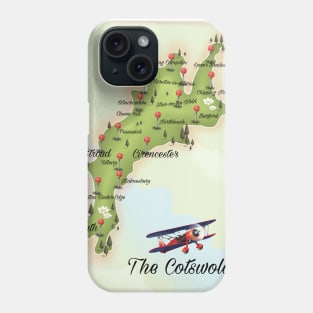 Map Of the Cotswolds England Phone Case