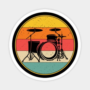 Drummer Retro Style Drum Player Magnet