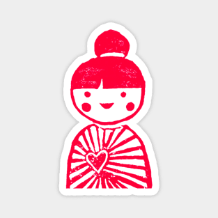 bespokentoken kokeshi print Magnet