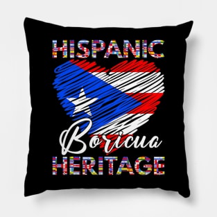 National Hispanic Heritage Month Puerto Rico Flag Boricua Pillow