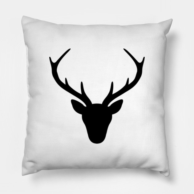 Stag Antler Silhouette Hunting Hunter Gift Deer Antler Pillow