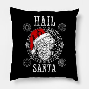 Hail Santa Christmas Black Magic Pillow