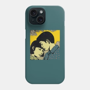 Brunet couple retro illustration Phone Case