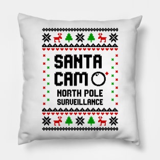 Santa Cam Santa Watching Xmas Holiday Party Funny Christmas Santa Claus Christmas T-Shirt Pillow