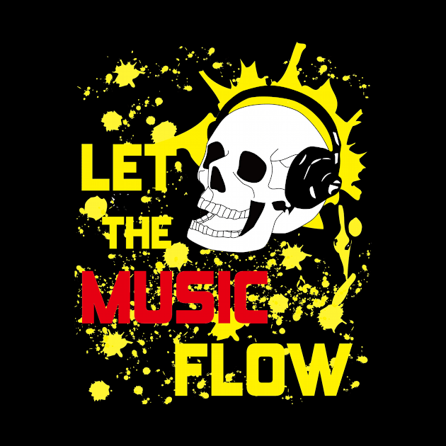 Let The Music Flow Skull by flyinghigh5