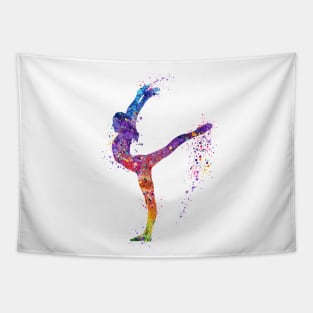 Girl Gymnastics Sports Watercolor Gift Tapestry