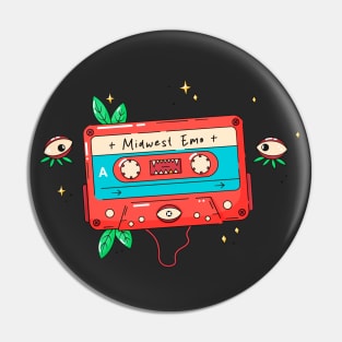 Midwest Emo retro cassette audio tape Pin