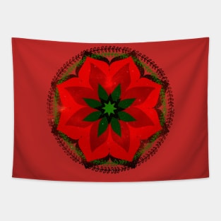 Christmas Flower Mandala Tapestry