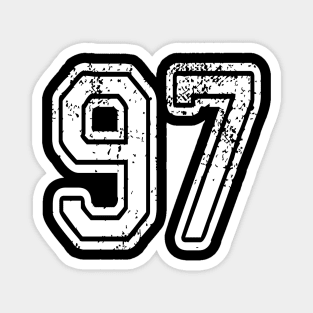 Number 97 Grungy in white Magnet