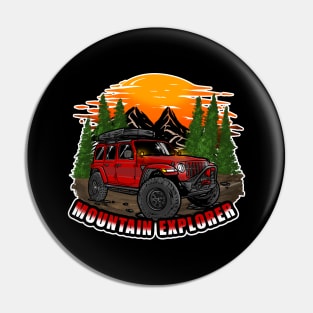 Mountain Explorer Red Jeep Wrangler Rubicon Pin