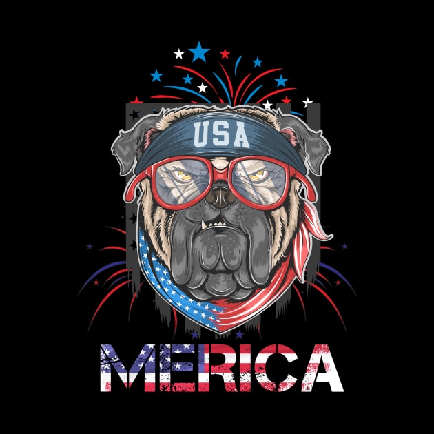 Cute Dog Merica Memorial Day Patriot by CoolFuture