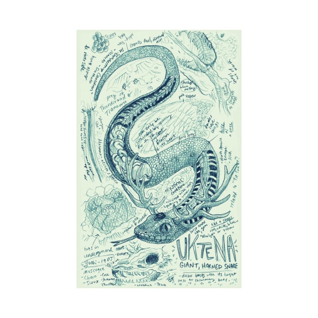 Uktena Horned Snake Sketch Study by Ballyraven