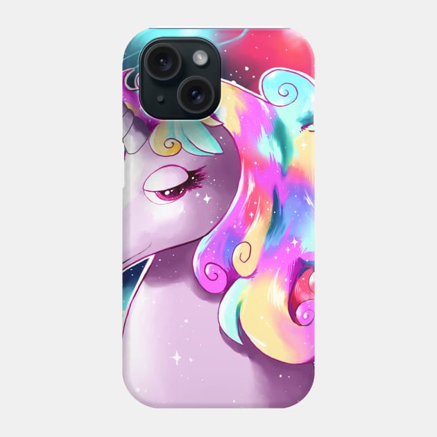 Space Unicorn Phone Case by Shemii