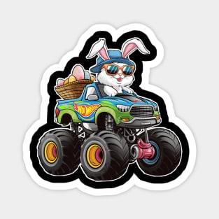 Happy Easter Monster Truck - funny bunny trucker Magnet