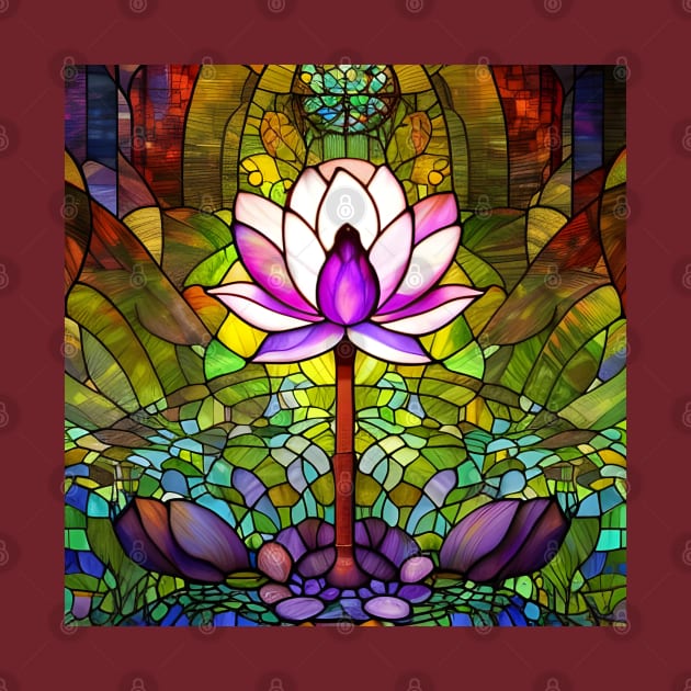 Stained Glass Lotus Flower by Chance Two Designs