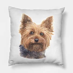 Yorkshire Terrier Watercolor Art Pillow