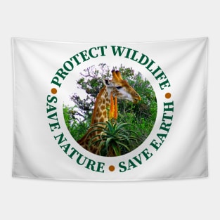 Wildlife Conservation Earth Day Giraffes Tapestry