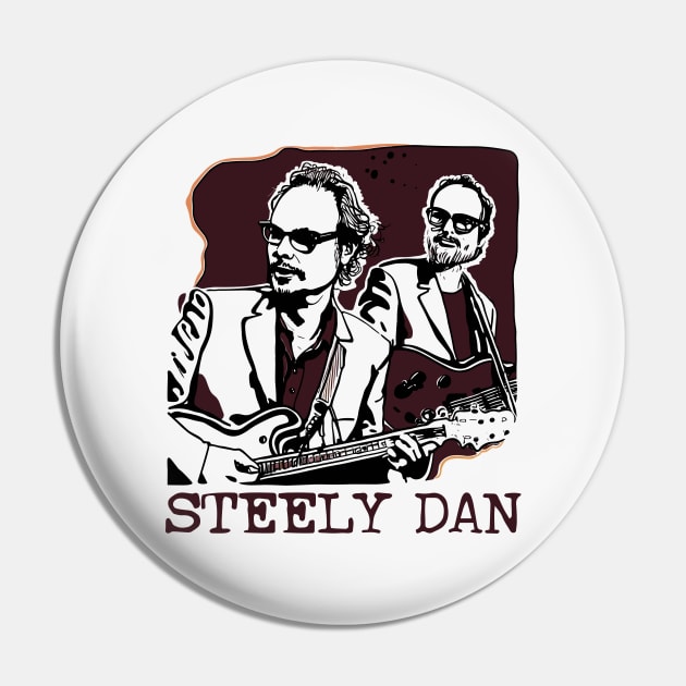 Steely Dan /// Retro Illustration Design Pin by DankFutura