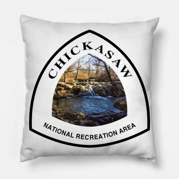 Chickasaw National Recreation Area trail marker Pillow by nylebuss