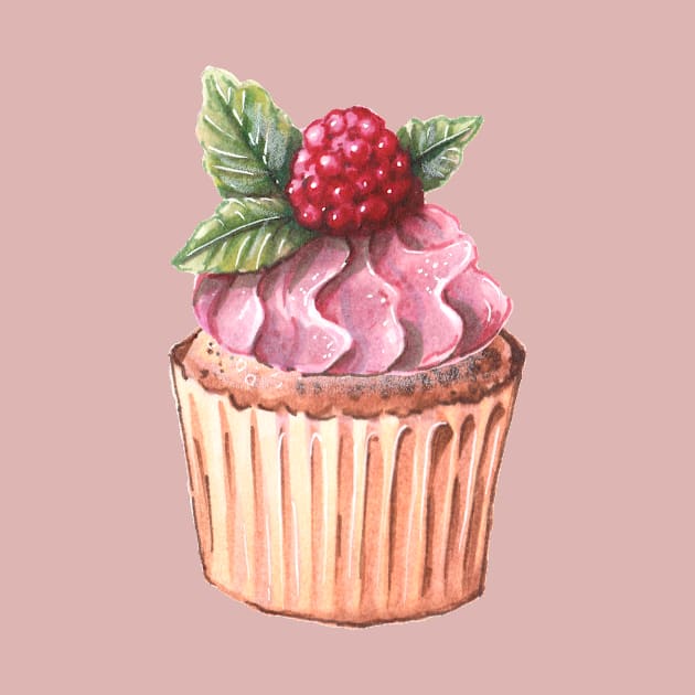 Raspberry Cupcake by illustreline