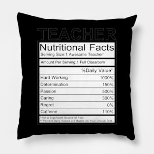 Teacher nutritional facts Pillow