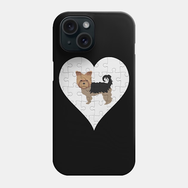 Yorkshire Terrier Heart Jigsaw Pieces Design - Gift for Yorkshire Terrier Lovers Phone Case by HarrietsDogGifts