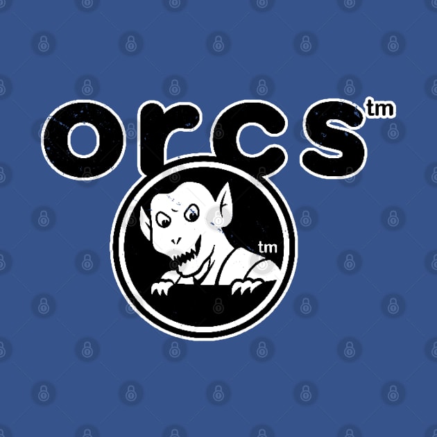 Funny Fantasy Orcs Inspired Vintage Retro Logo Parody by BoggsNicolas