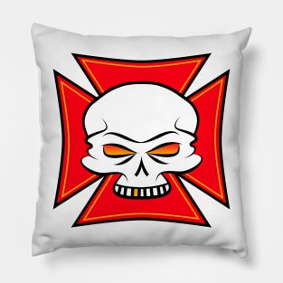 Skull With Red Cross Pillow
