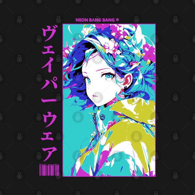 Vaporwave Aesthetic Anime Manga Girl Japanese Streetwear by Neon Bang Bang