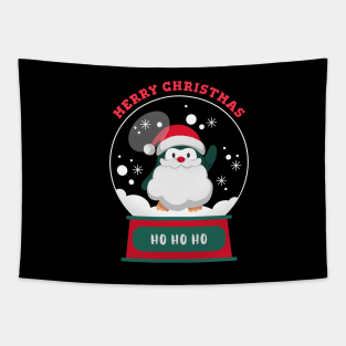 Merry Christmas Penguin Tapestry