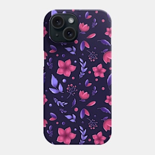 Floral purple pattern Phone Case